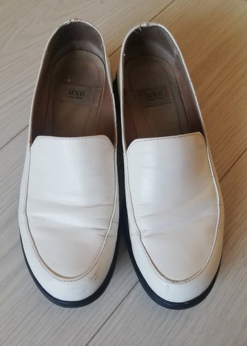 ZARA Beyaz Kadın Blok Topuklu Klasik Ayakkabı - Görsel 2