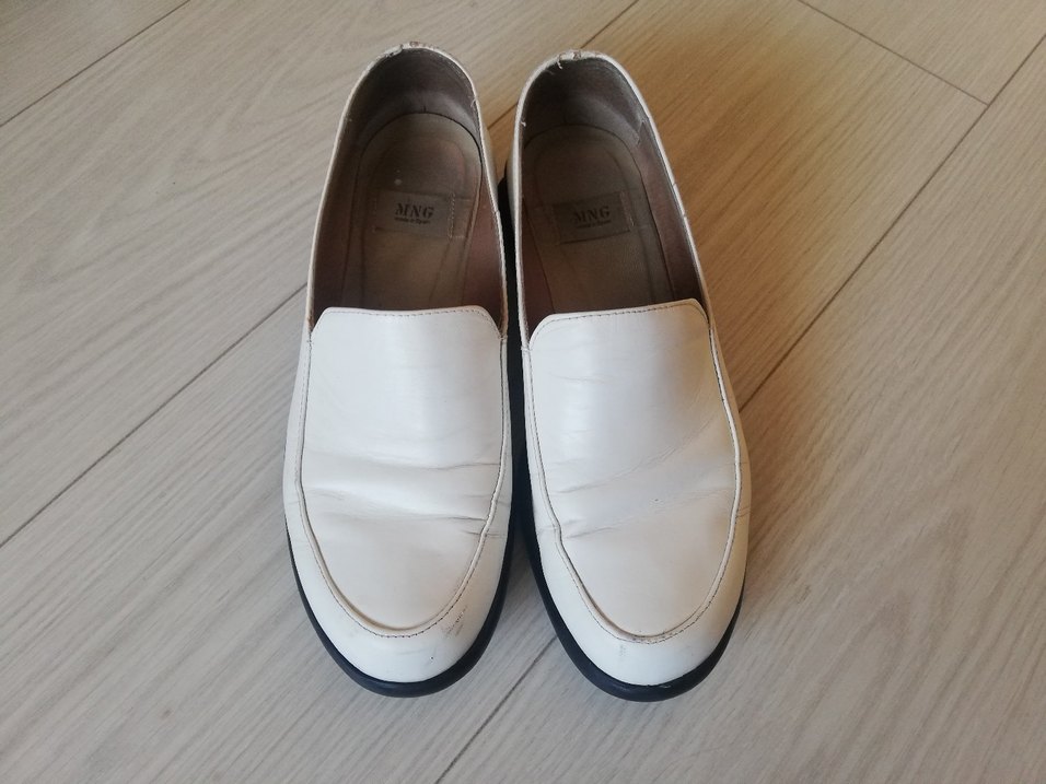 ZARA Beyaz Kadın Blok Topuklu Klasik Ayakkabı - Görsel 2