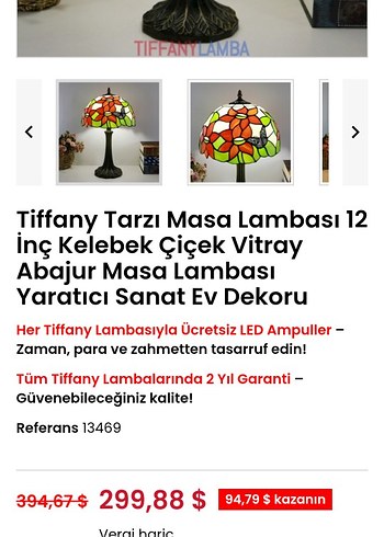 Tiffany tarz vintage barok abajur lamba - Görsel 12