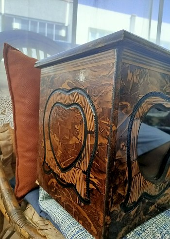 Ahşap sandık camlı kilitli - Görsel 2