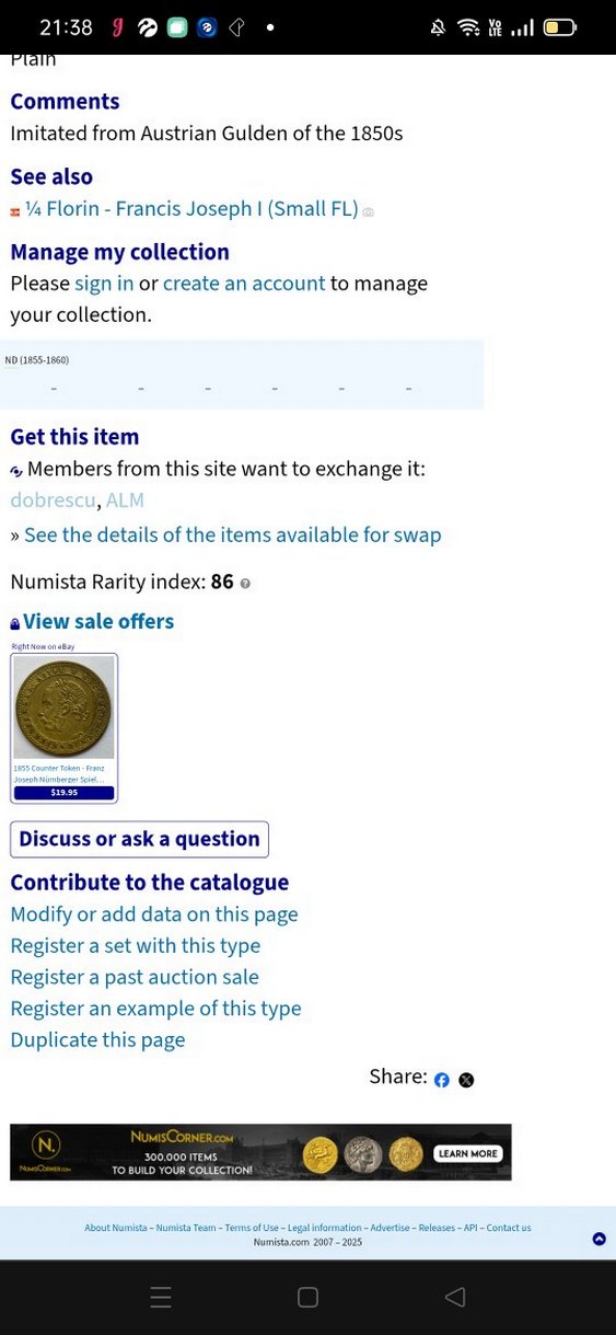 Avusturya çeyrek florin 1850ler - Görsel 5