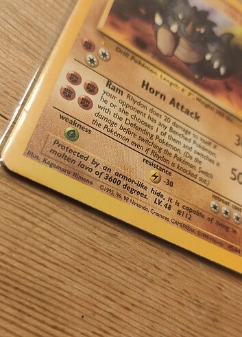 Vintage Pokemon koleksiyon Kart nadir 1998