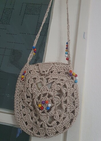 makrome kız çocuk çantası el örgüsü - Görsel 2