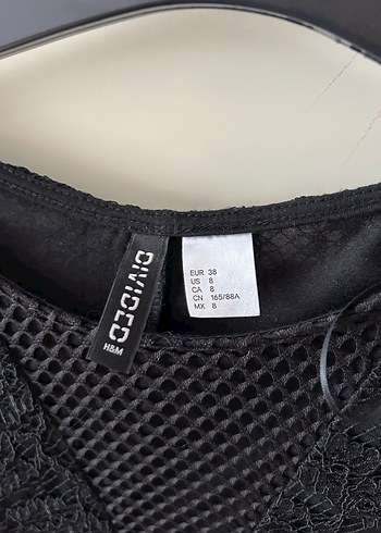 H&M Siyah Nakışlı Elbise