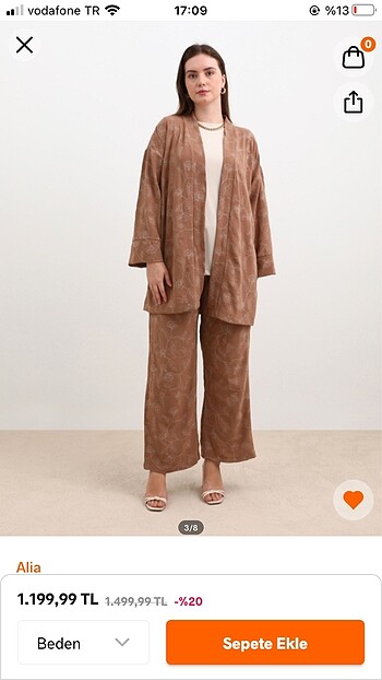 44 Beden Kimono ikili takım