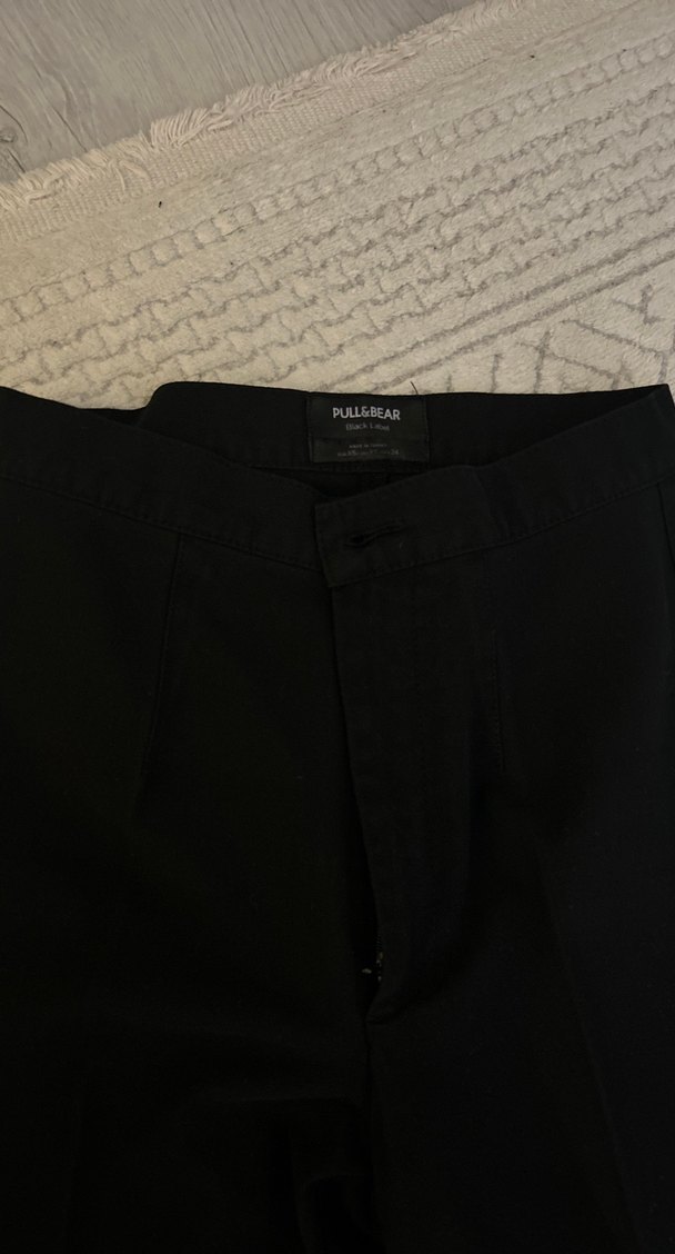 Düz Siyah Kadın Kumaş Pantolon - Görsel 3