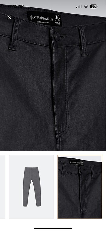 34 Beden siyah Renk stradivarius mumlu pantolon