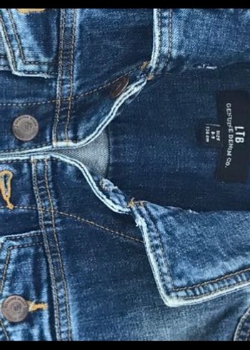 8 Yaş Beden Gri Kolları Sweatshirt Kumaşlı Denim Ceket