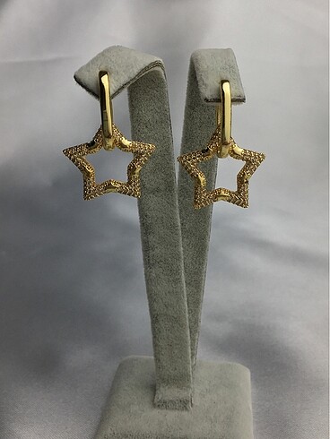 Zirkon Taşlı Yıldız Küpe