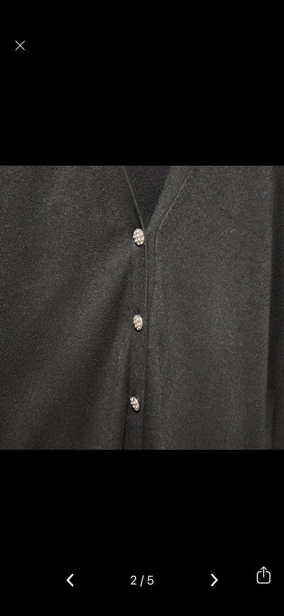 Düğmeli Siyah Kadın Süet Hırka - Görsel 2