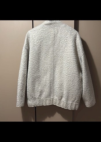 Gri Fermuarlı Kadın Mini Ceket - Görsel 3