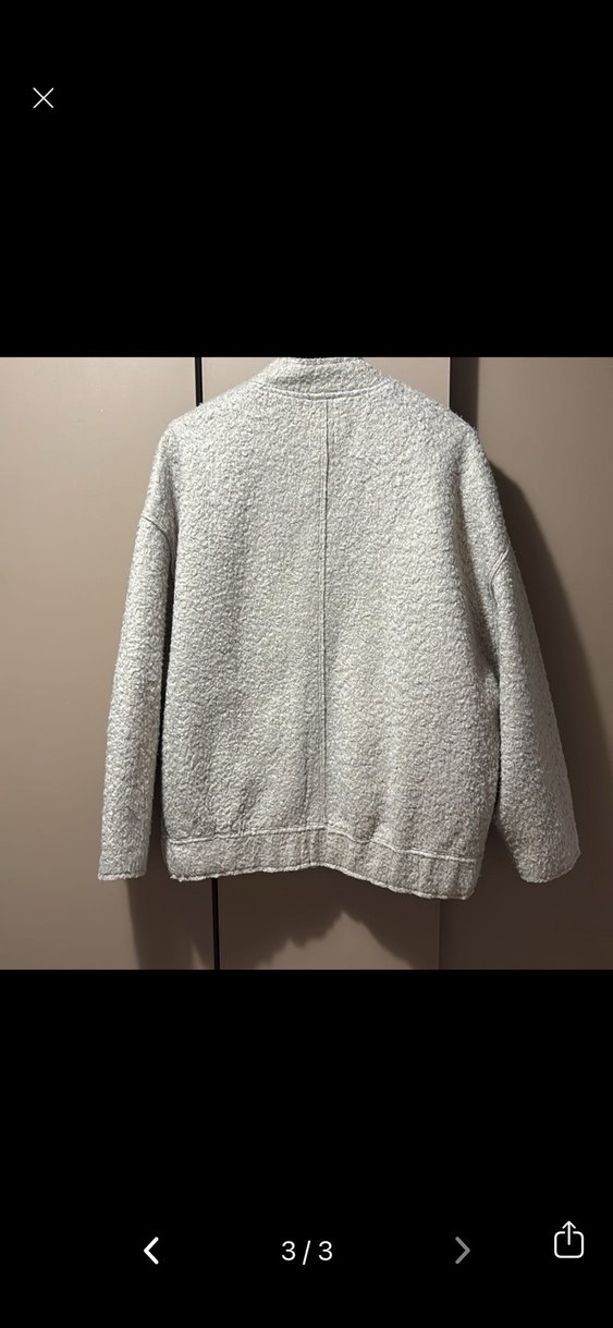 Gri Fermuarlı Kadın Mini Ceket - Görsel 3