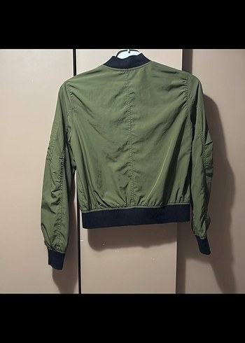 Haki Fermuarlı Street Wear Kadın Ceket - Görsel 3