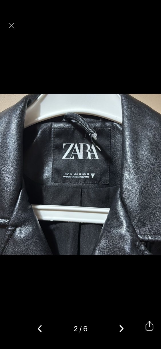 Kadın Siyah Mini Deri Biker Ceket - Görsel 2