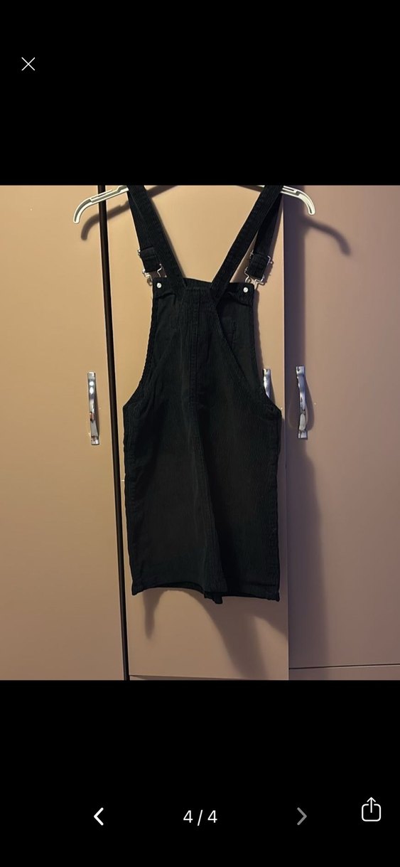 Siyah Kot Kısa Salopet - Görsel 3