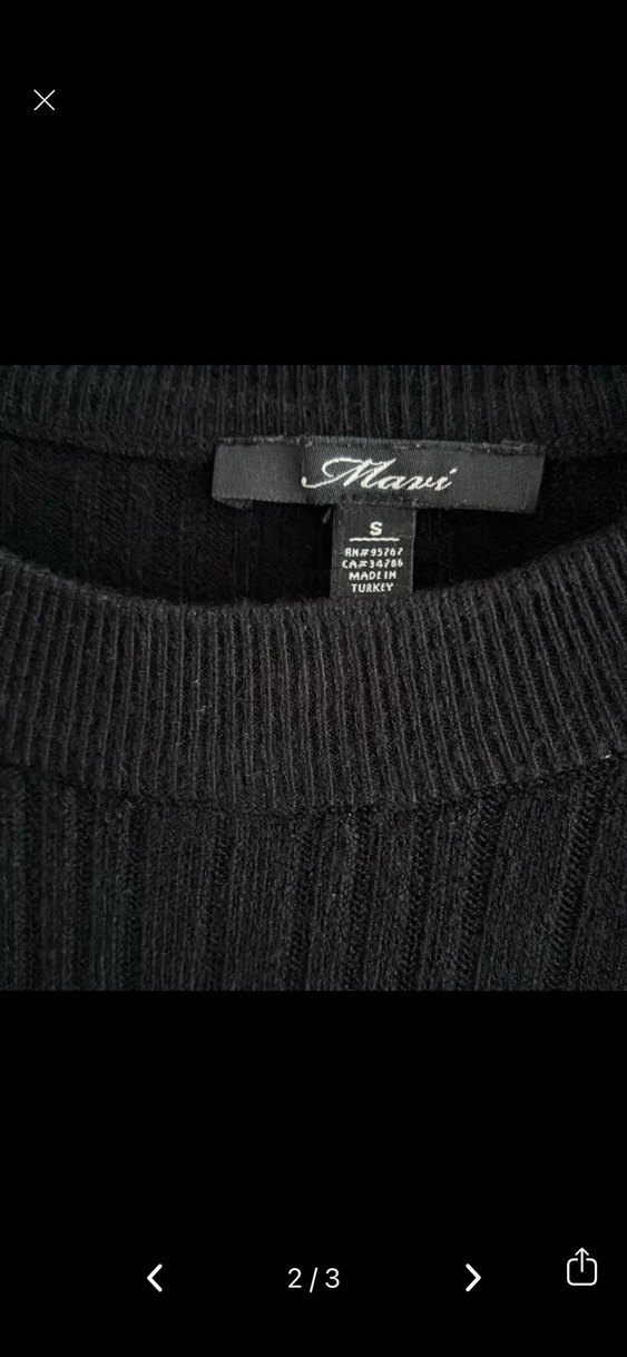 Siyah Kadın İnce Triko Uzun Kollu Kazak - Görsel 2