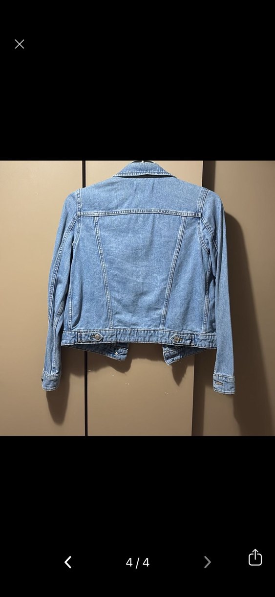 Düğmeli Mavi Kadın Denim Ceket - Görsel 3