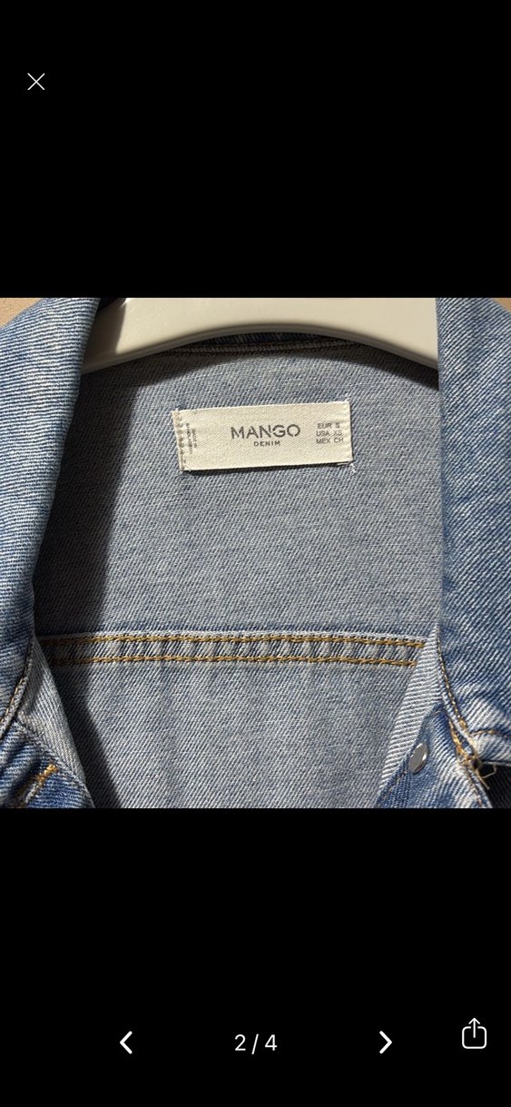 Düğmeli Mavi Kadın Denim Ceket - Görsel 2