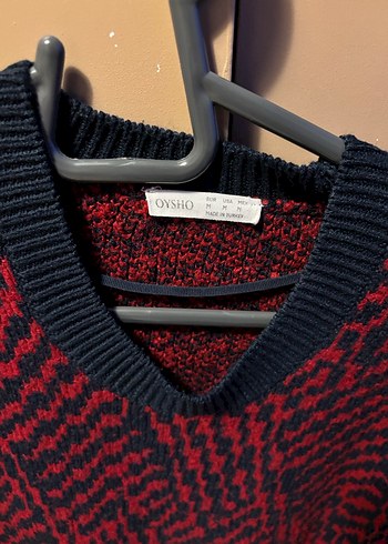 Kırmızı Siyah Örgü Salaş Triko Kazak - Görsel 2