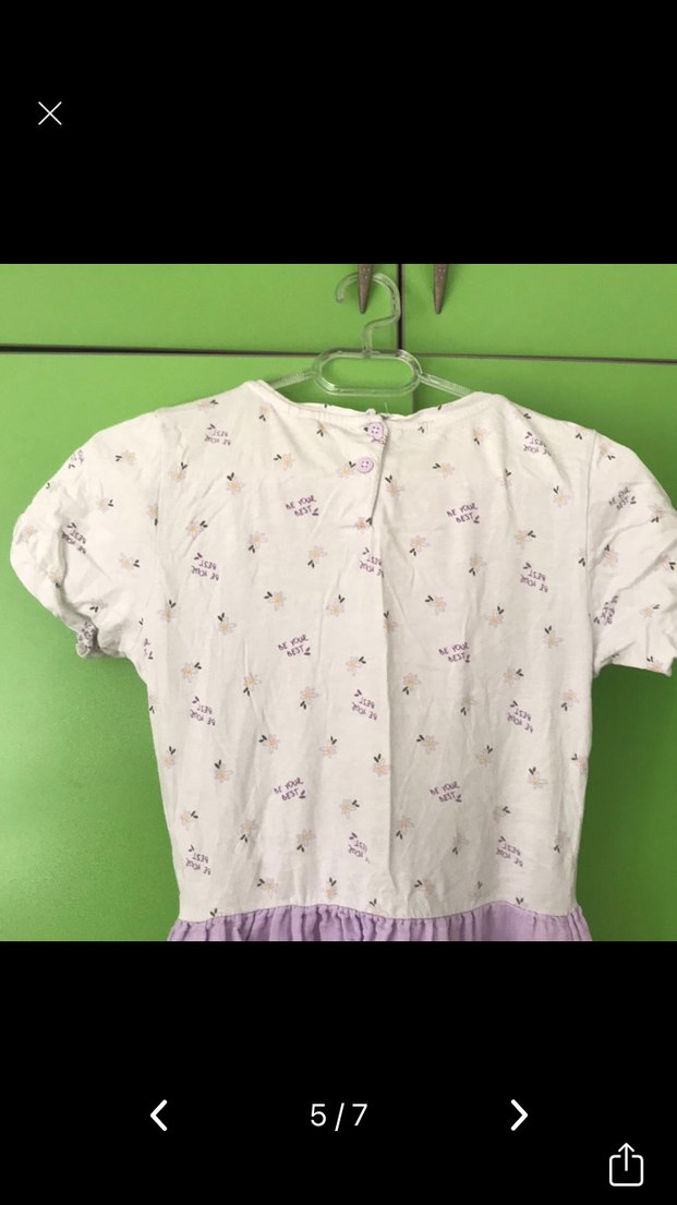 Kız Çocuk Kısa Kollu Pilili Mor Elbise - Görsel 4