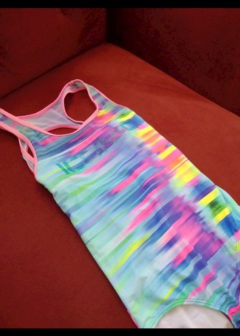 Renkli Batik Desenli Kız Mayo - Görsel 2