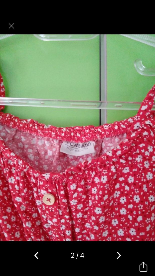 Pembe Çiçek Desenli Bohem Kız Bluzu - Görsel 2