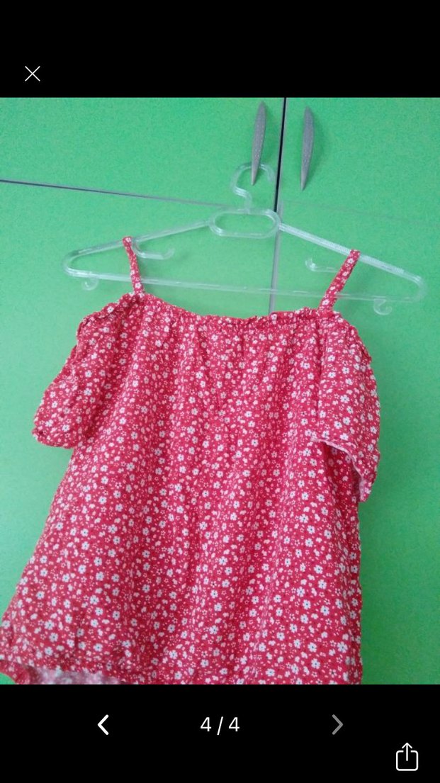 Pembe Çiçek Desenli Bohem Kız Bluzu - Görsel 3