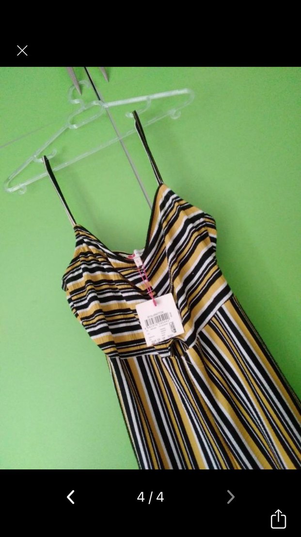 Çizgili Uzun Kadın Tulum - Görsel 4