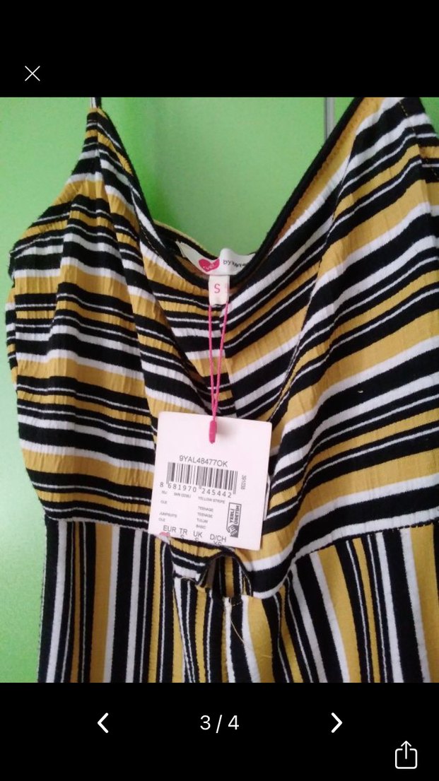 Çizgili Uzun Kadın Tulum - Görsel 3