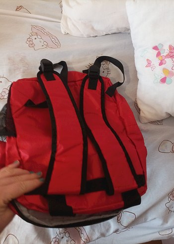 Kırmızı Fermuarlı Kadın Sırt Çantası - Görsel 4