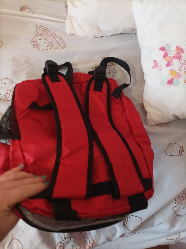 Kırmızı Fermuarlı Kadın Sırt Çantası - Görsel 4
