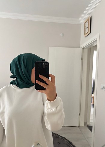 Zümrüt yeşili bambu eşarp - Görsel 2