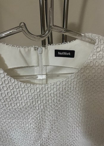 Network dantelli beyaz abiye elbise 40 beden - Görsel 4