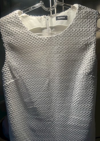 Network dantelli beyaz abiye elbise 40 beden - Görsel 3