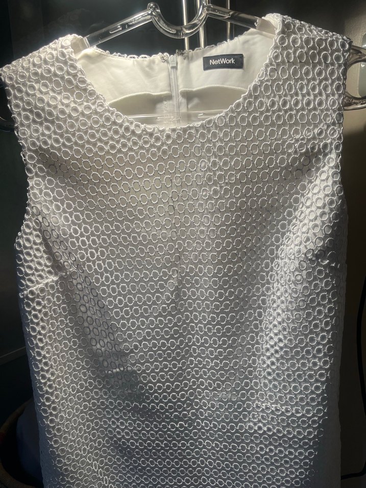 Network dantelli beyaz abiye elbise 40 beden - Görsel 3