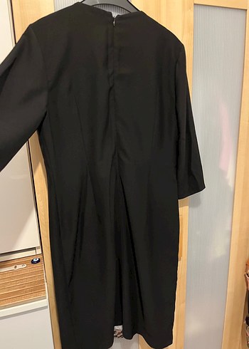 Yılan Desenli Drapeli Siyah Elbise - Görsel 6