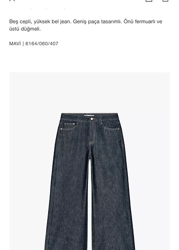 Zara Yüksek Bel Geniş Paça Jean 32 beden