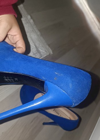 Mavi Tokalı Stiletto Topuklu Kadın Ayakkabı - Görsel 3