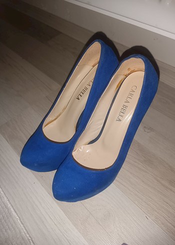 Mavi Tokalı Stiletto Topuklu Kadın Ayakkabı - Görsel 2