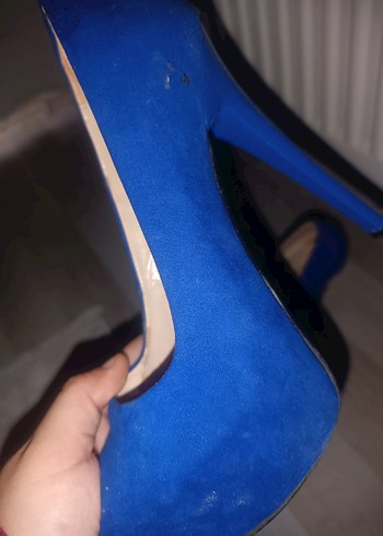 Mavi Tokalı Stiletto Topuklu Kadın Ayakkabı - Görsel 5