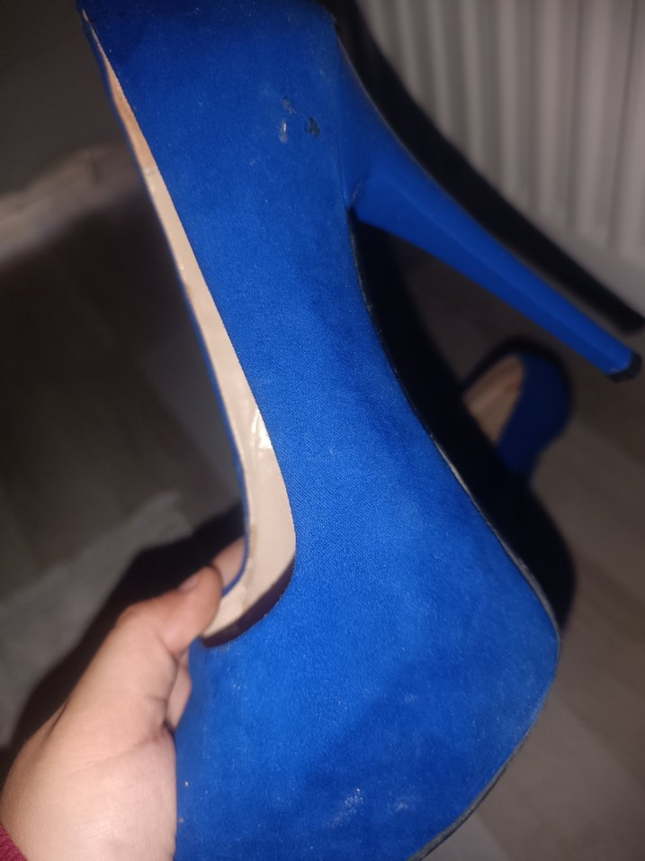 Mavi Tokalı Stiletto Topuklu Kadın Ayakkabı - Görsel 5