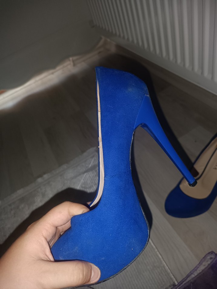 Mavi Tokalı Stiletto Topuklu Kadın Ayakkabı - Görsel 4