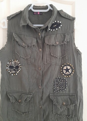 s Beden Vintage Kot Tunik Yelek
