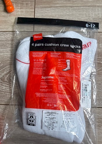 Beyaz Baskılı unisex orijinal supreme çorap - Görsel 3