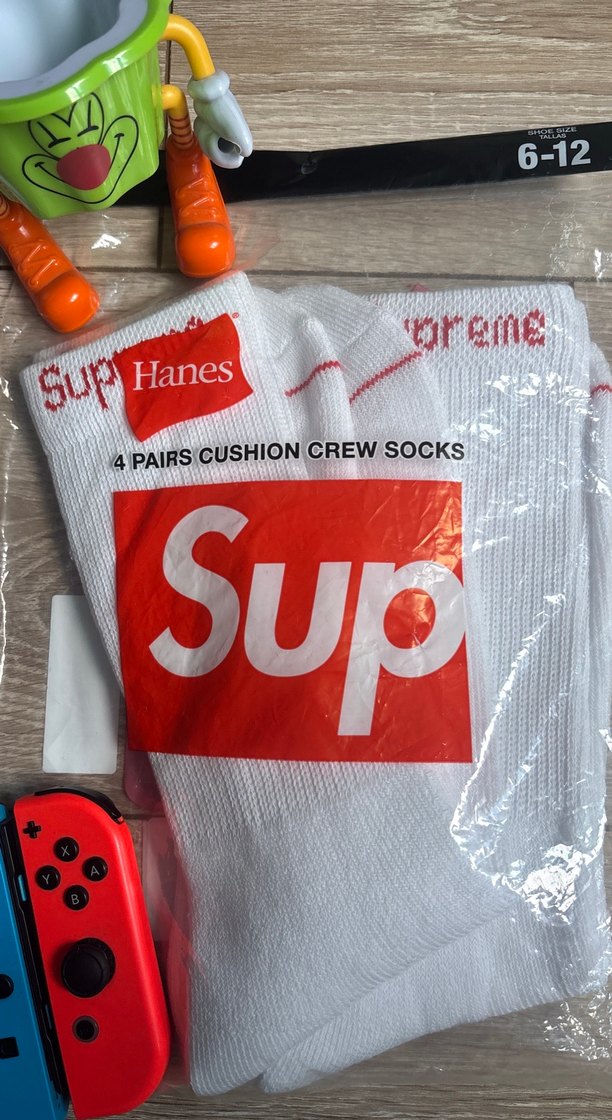 Beyaz Baskılı unisex orijinal supreme çorap - Görsel 2