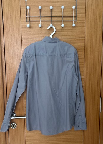 Gri Keten Erkek Gömlek, Uzun Kollu, Regular Fit - Görsel 2