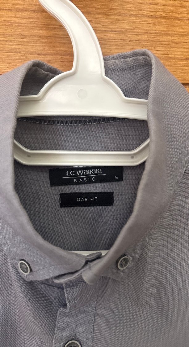 Gri Keten Erkek Gömlek, Uzun Kollu, Regular Fit - Görsel 3