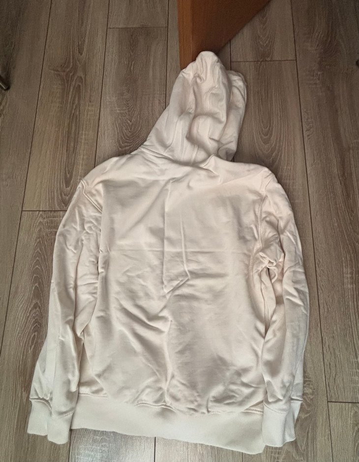 Unisex Beyaz Kapüşonlu Rahat Sweatshirt - Görsel 2