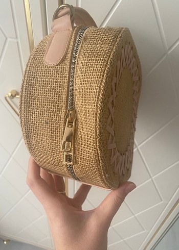 Bej Nakışlı Bohem Örgü Kadın Çanta - Görsel 2