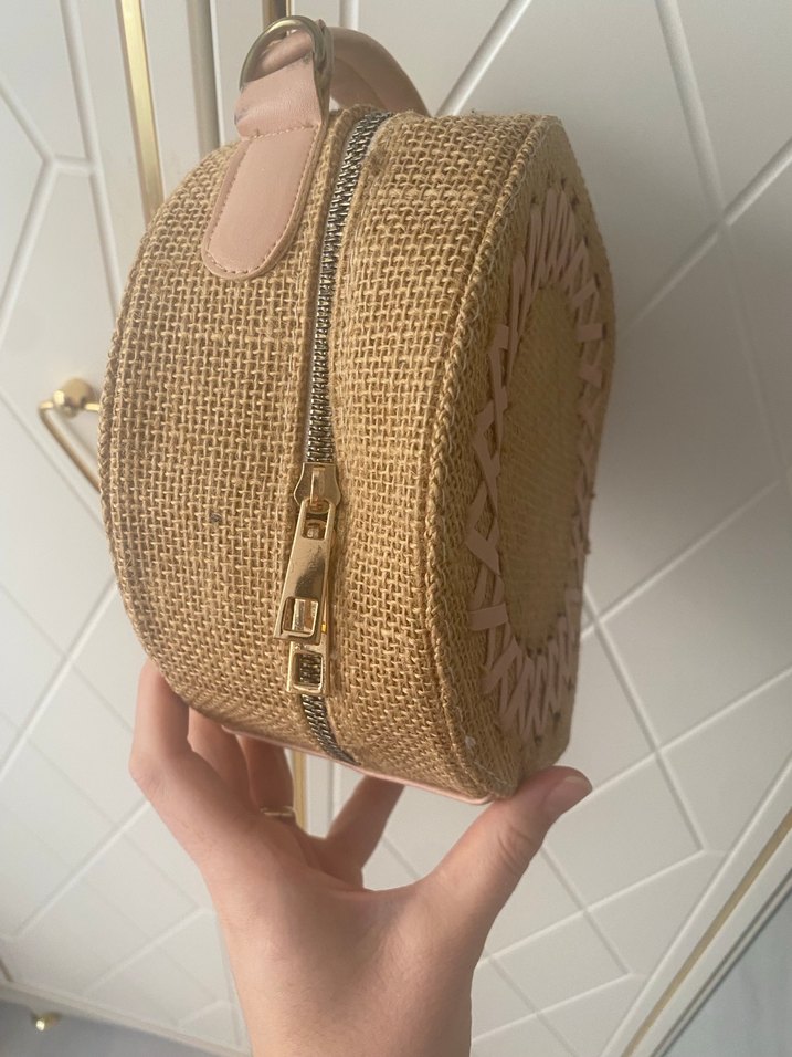 Bej Nakışlı Bohem Örgü Kadın Çanta - Görsel 2
